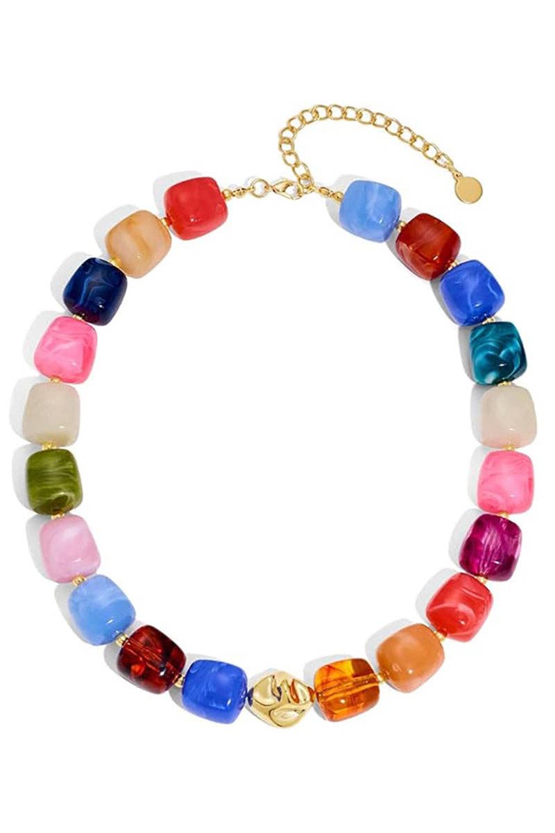Bold Chunky Beaded Statement Necklace
