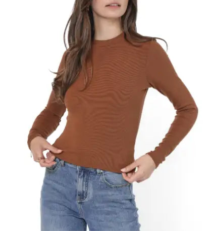 Ronan Crewneck Top - Brown