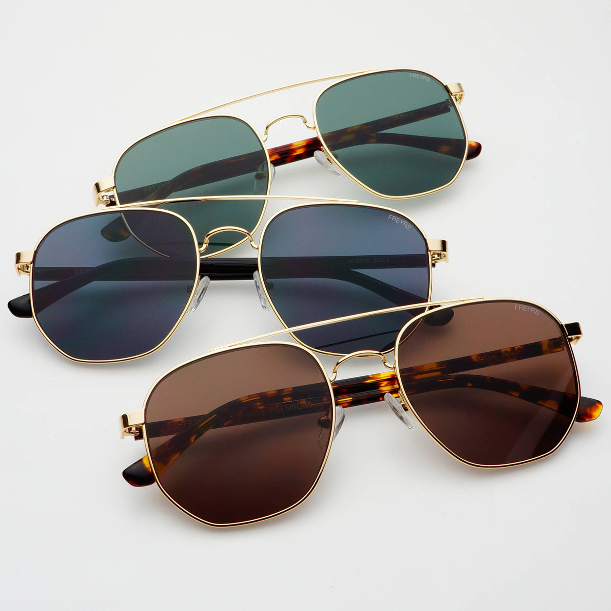 Freyrs Austin Unisex Sunglasses - Gold/Brown