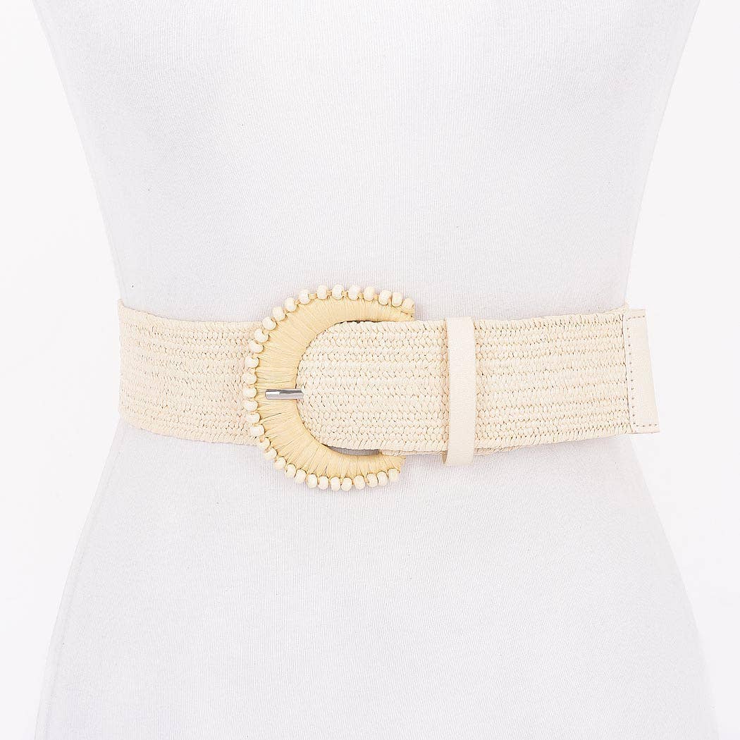 Faux Straw Stretch Belt
