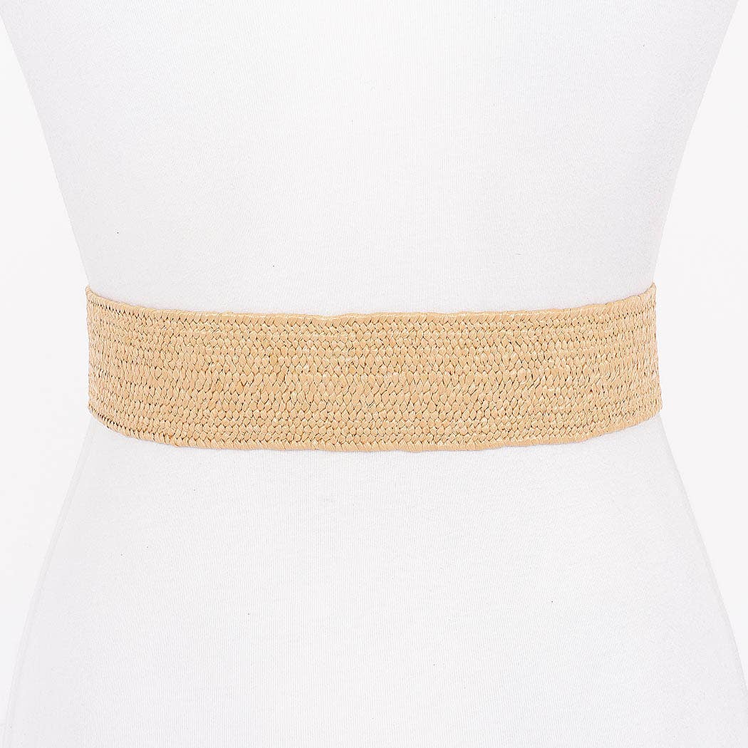 Faux Straw Stretch Belt