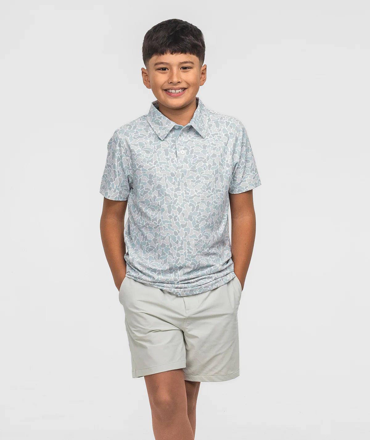 SSCO Youth Hunters Hideaway Printed Polo - Pale Drift