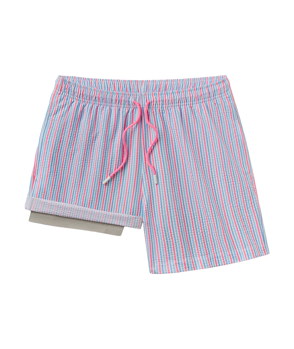 SSCO Clubhouse Seersucker Swim Shorts - Berry Tide