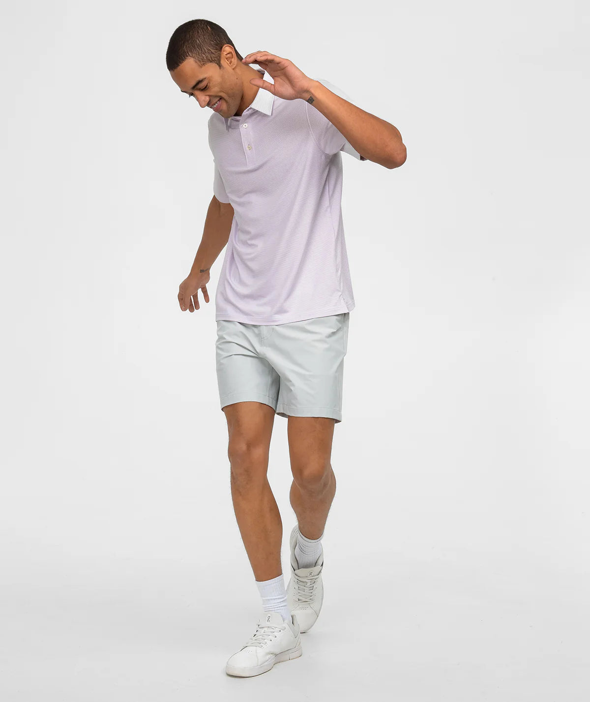 SSCO Heather Madison Stripe Polo - Orchid Petal