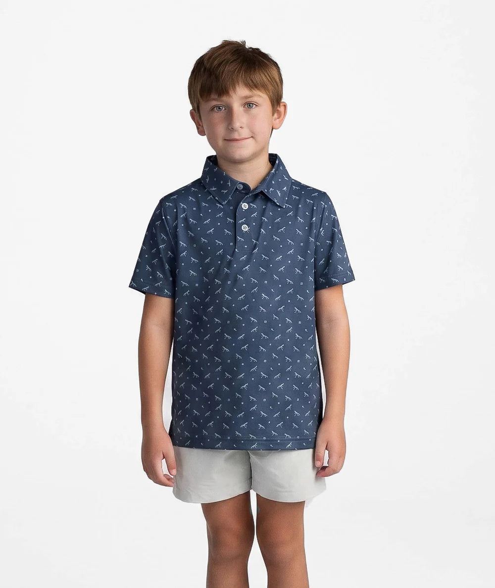 SSCO Youth Boys Uplands Unleashed Printed Polo - Midnight Navy