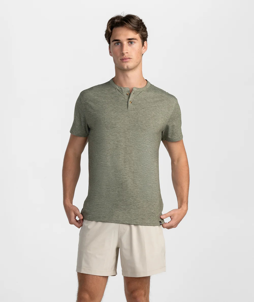 SSCO Max Comfort Henley SS - Spanish Moss