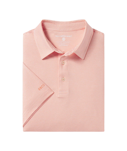 SSCO Heather Madison Stripe Polo - Flamingo