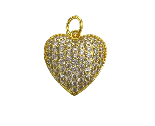 Goddess Charm Bar Puff Heart Charm