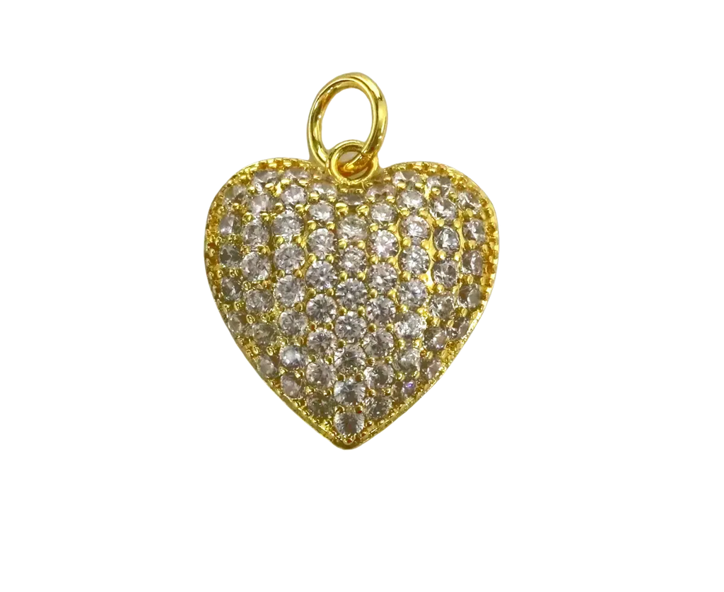 Goddess Charm Bar Puff Heart Charm