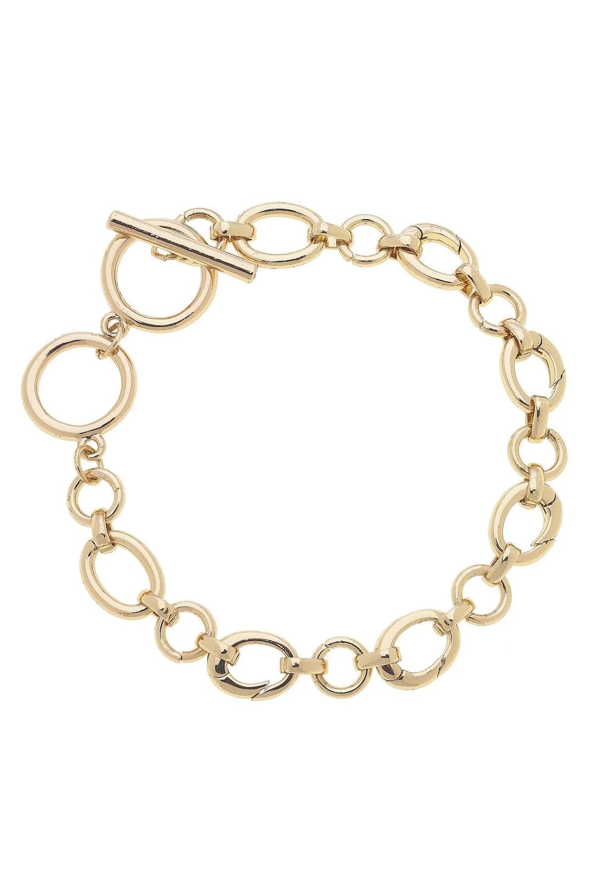 Sasha Toggle Charm Bracelet Base in Shiny Gold