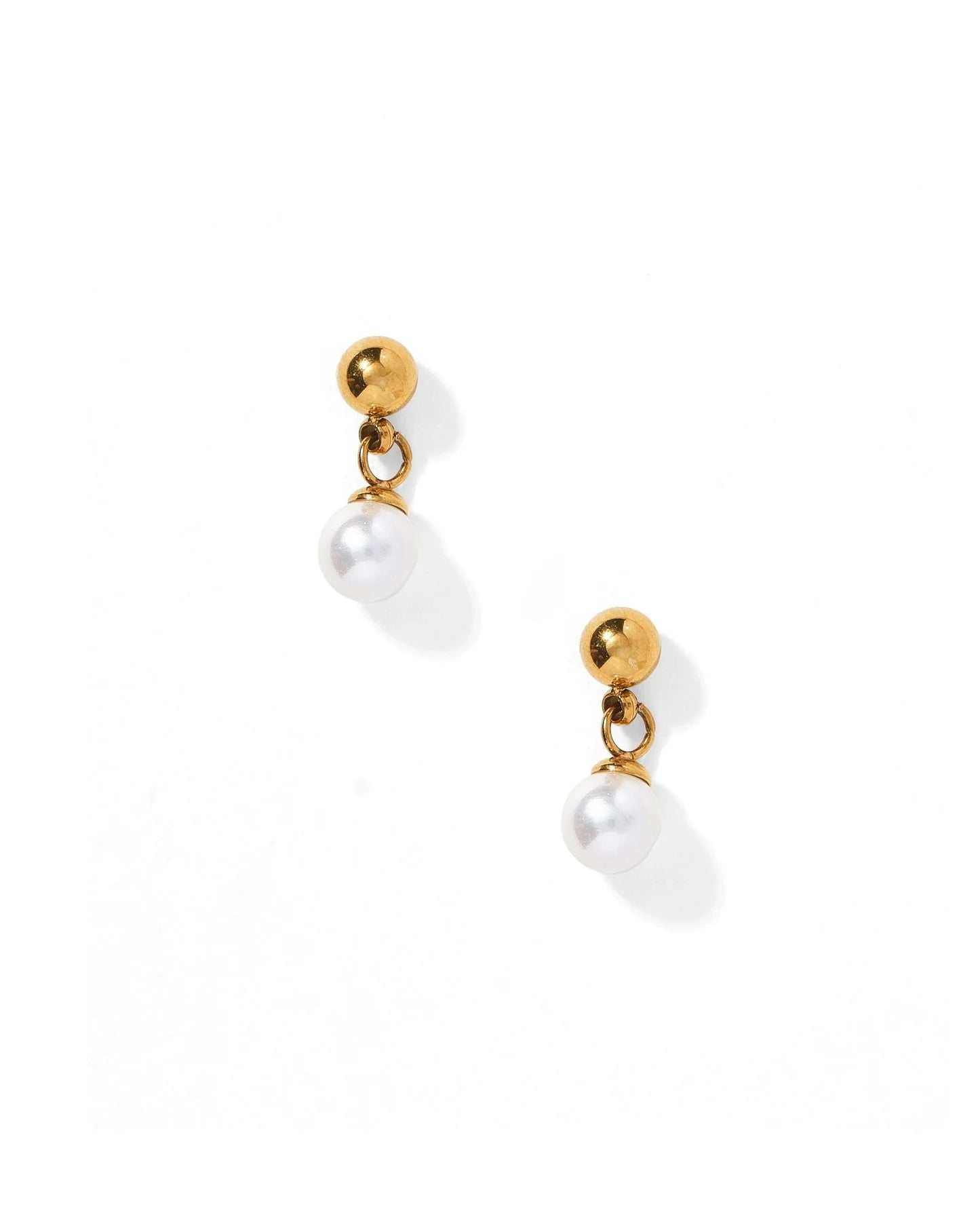 Millie Pearl Gold - Screwback Stud Earrings