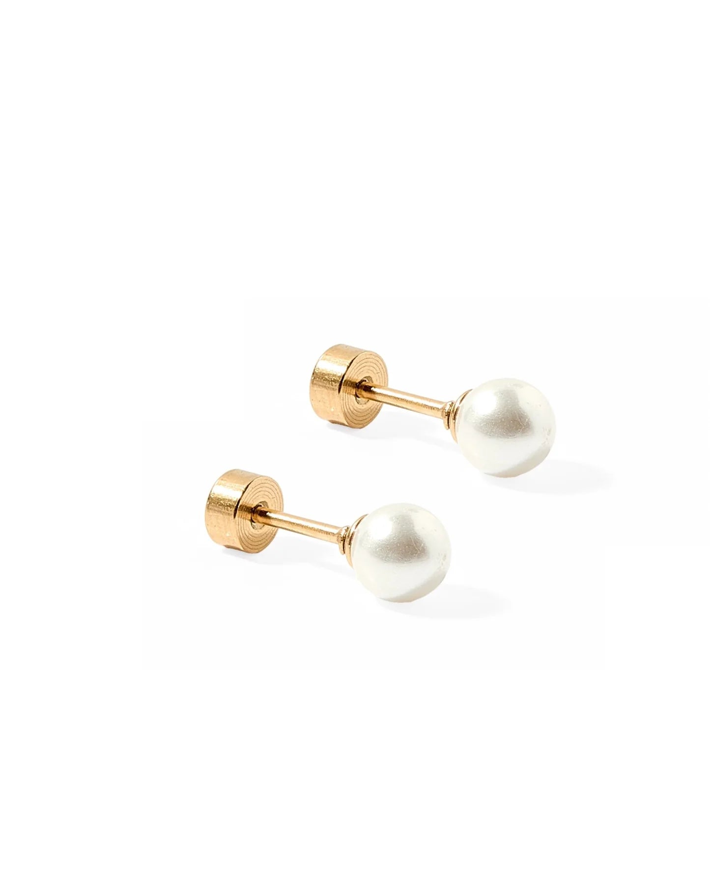 Payton Pearl White 5mm - Screwback Stud Earrings