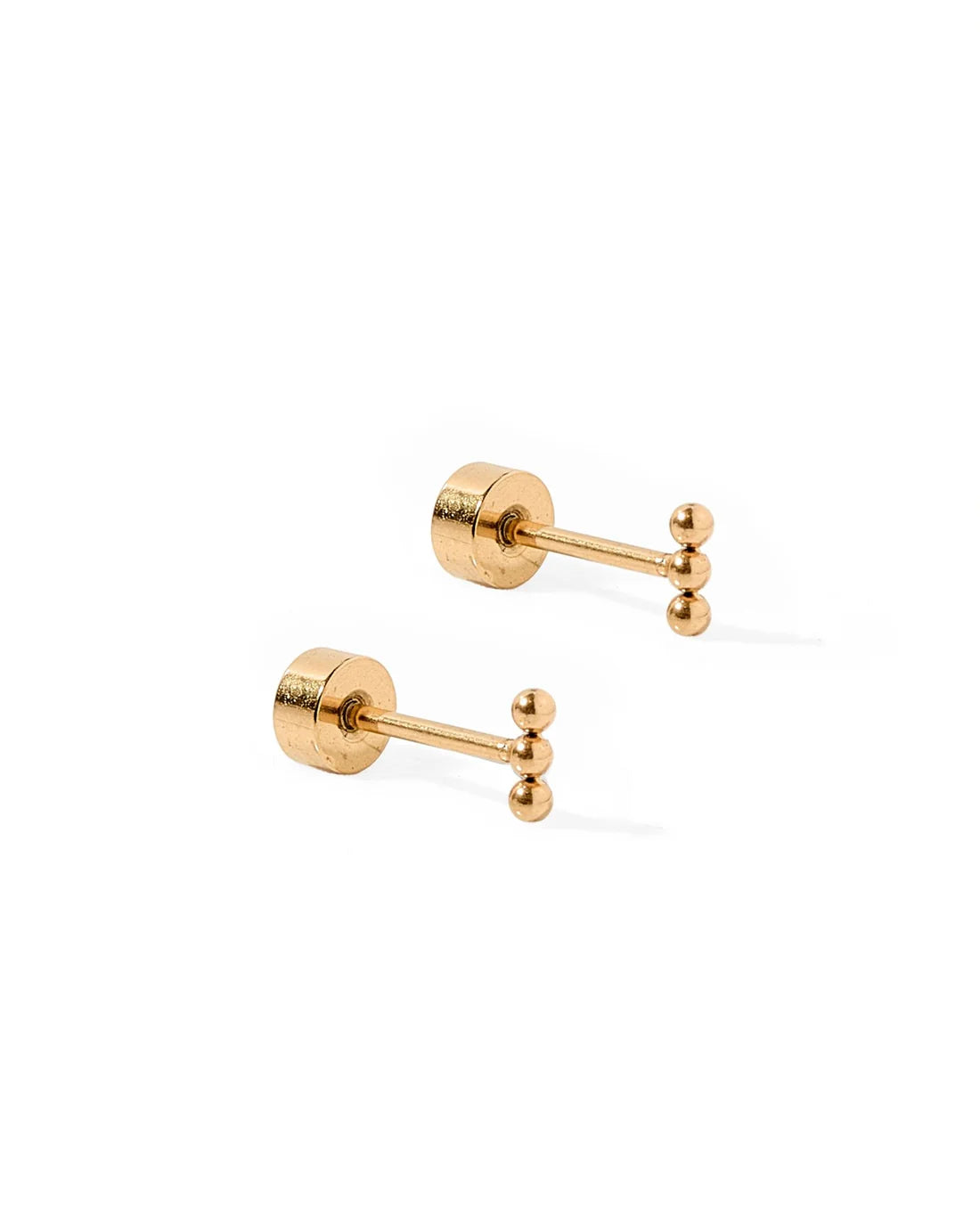 Micro Tally Gold - Screwback Stud Earrings
