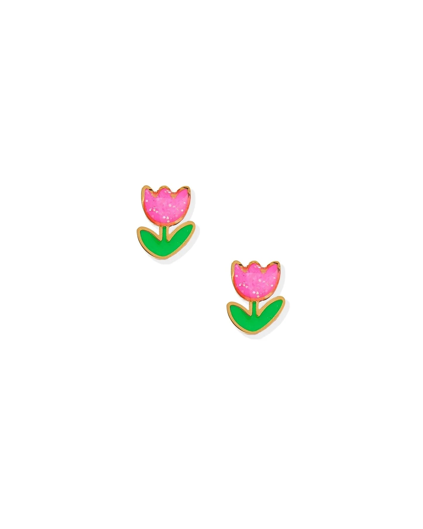 Tulip Pink - Screwback Stud Earrings
