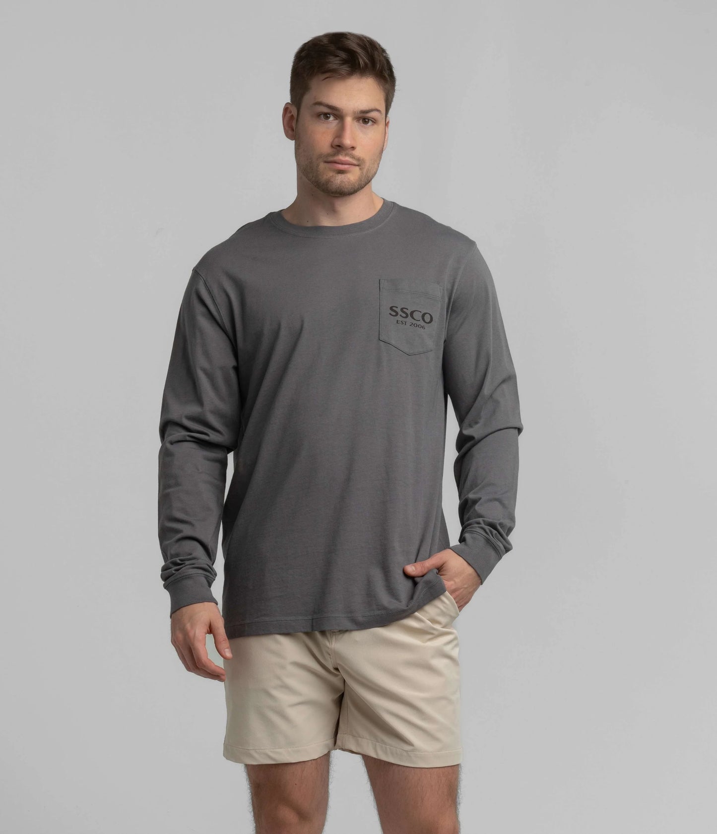 SSCO Buck Lite Tee L/S - Volcanic Ash