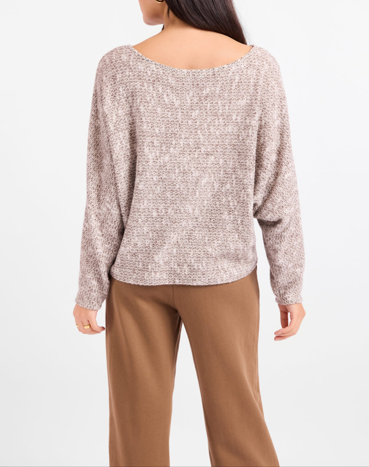 Billie Dolman Sleeve Knit Top - Chocolate