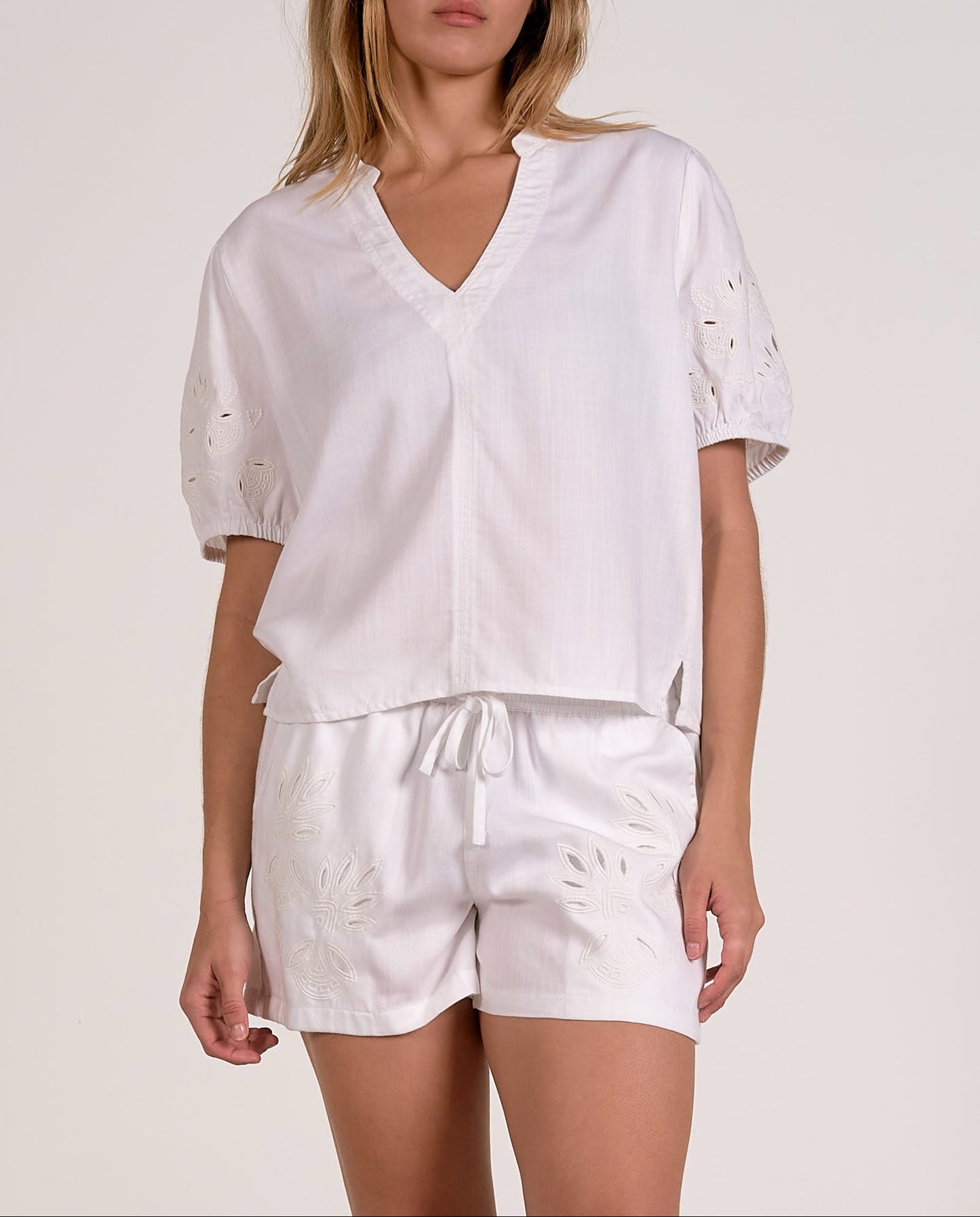Elan Short Sleeve Top - White