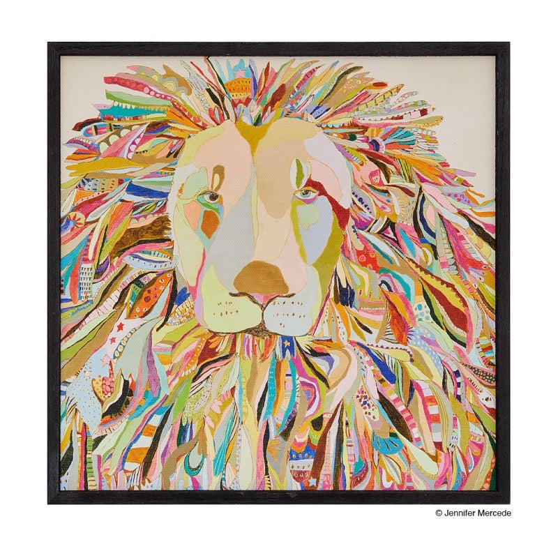 Majestic Lion Framed Canvas Art